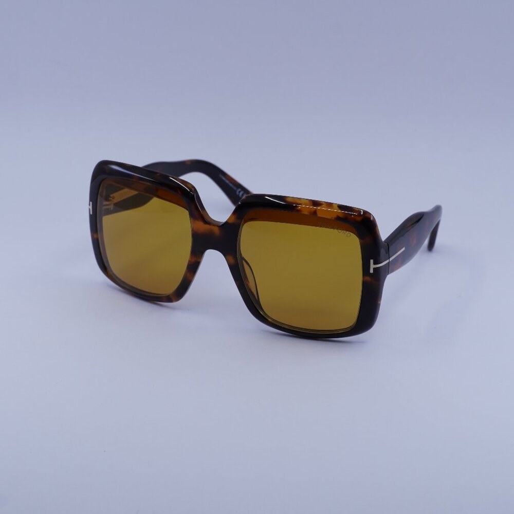 Tom Ford FT1194 52E Aurora Sunglasses Dark Havana Square Frame, Brown Lenses